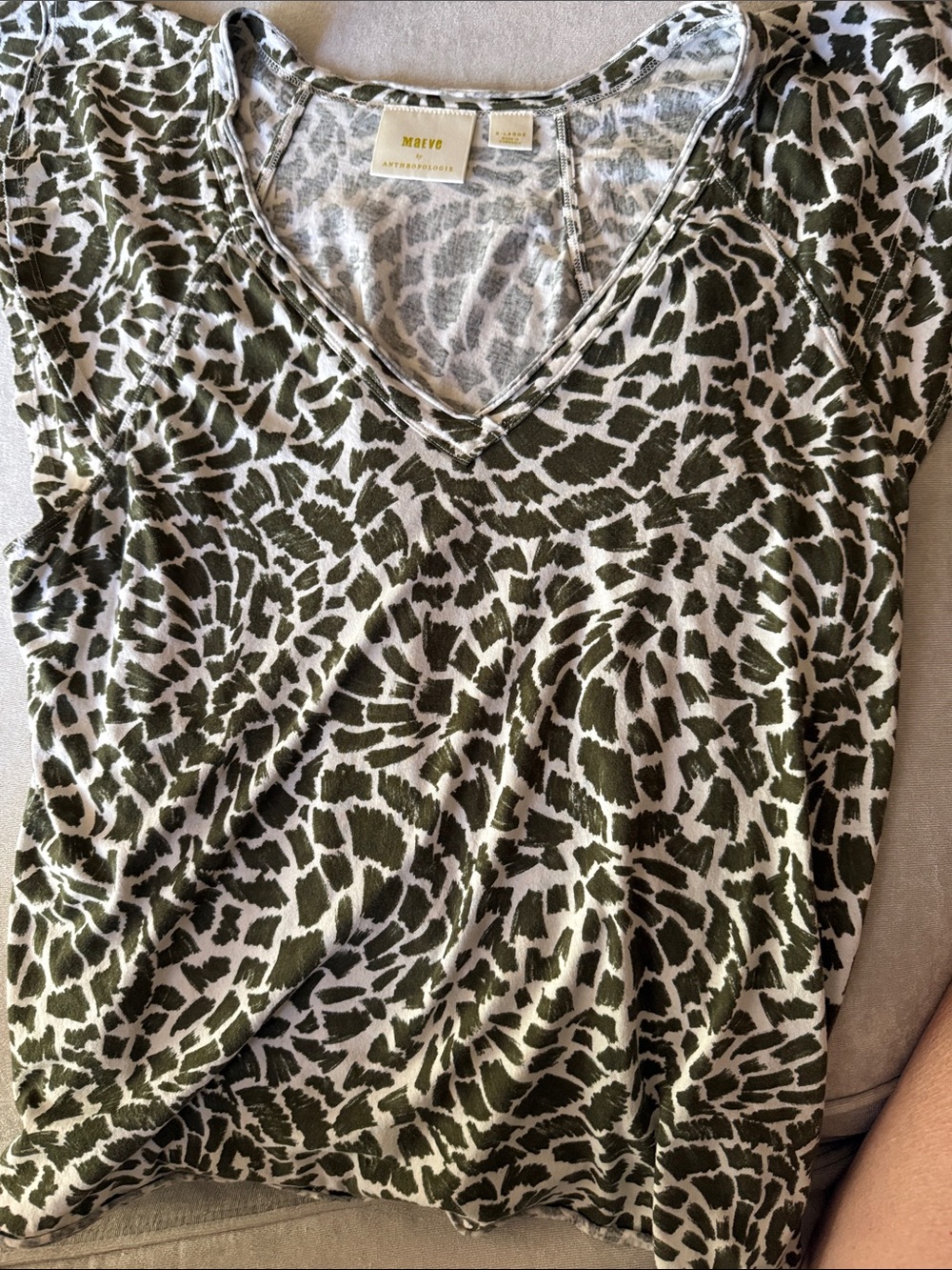 Maeve flutter sleeve animal print tee shirt